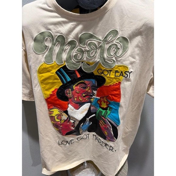 Frost Originals XL Embroidered Graphic Cartoon Moola Got Easy Love Got Harder - Picture 2 of 4